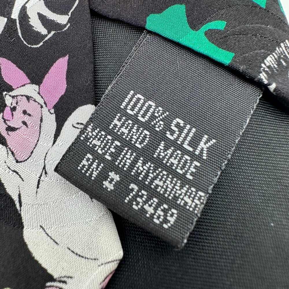 Vintage Disney Halloween Theme Winnie the Pooh Eeyore Piglet Tigger Silk Tie - Picture 7 of 9